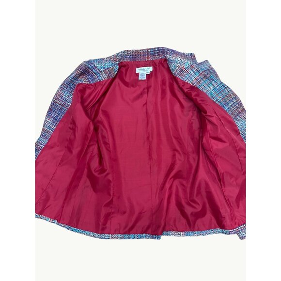 Coldwater Creek MultiColor Tweed Blazer Jacket PS Acrylic Rayon Lining Polyester - Picture 6 of 8